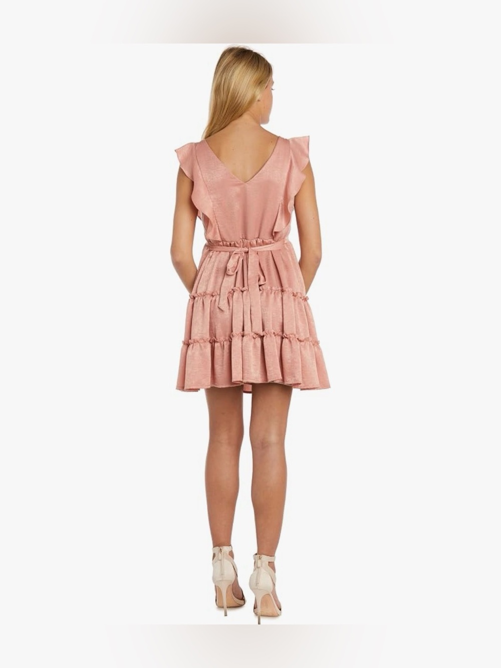 Morgan & Co. Peach Ruffle Mini Dress - Picture 3 of 9